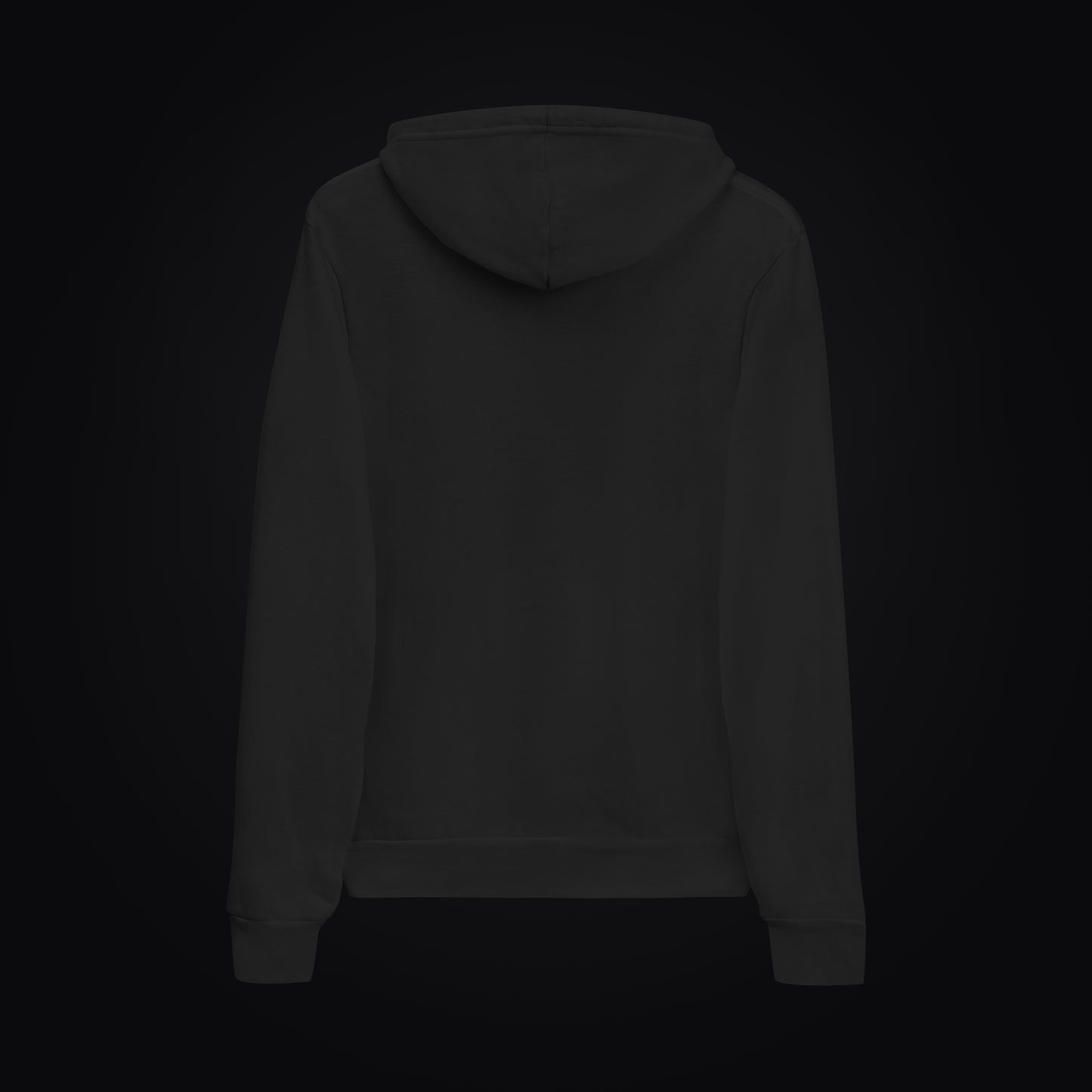 Back view of black Cat Cult Coffee Classic Mark pullover hoodie.
